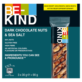 Be Kind Dark choco noten en zeezout 3 stuks