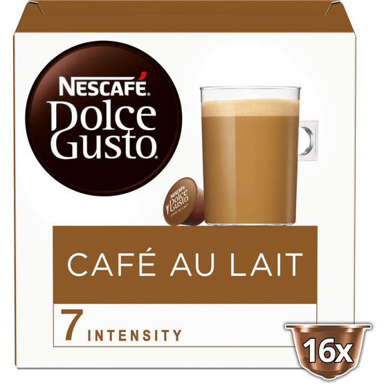 Foto van Nescafé Dolce gusto café au lait op witte achtergrond