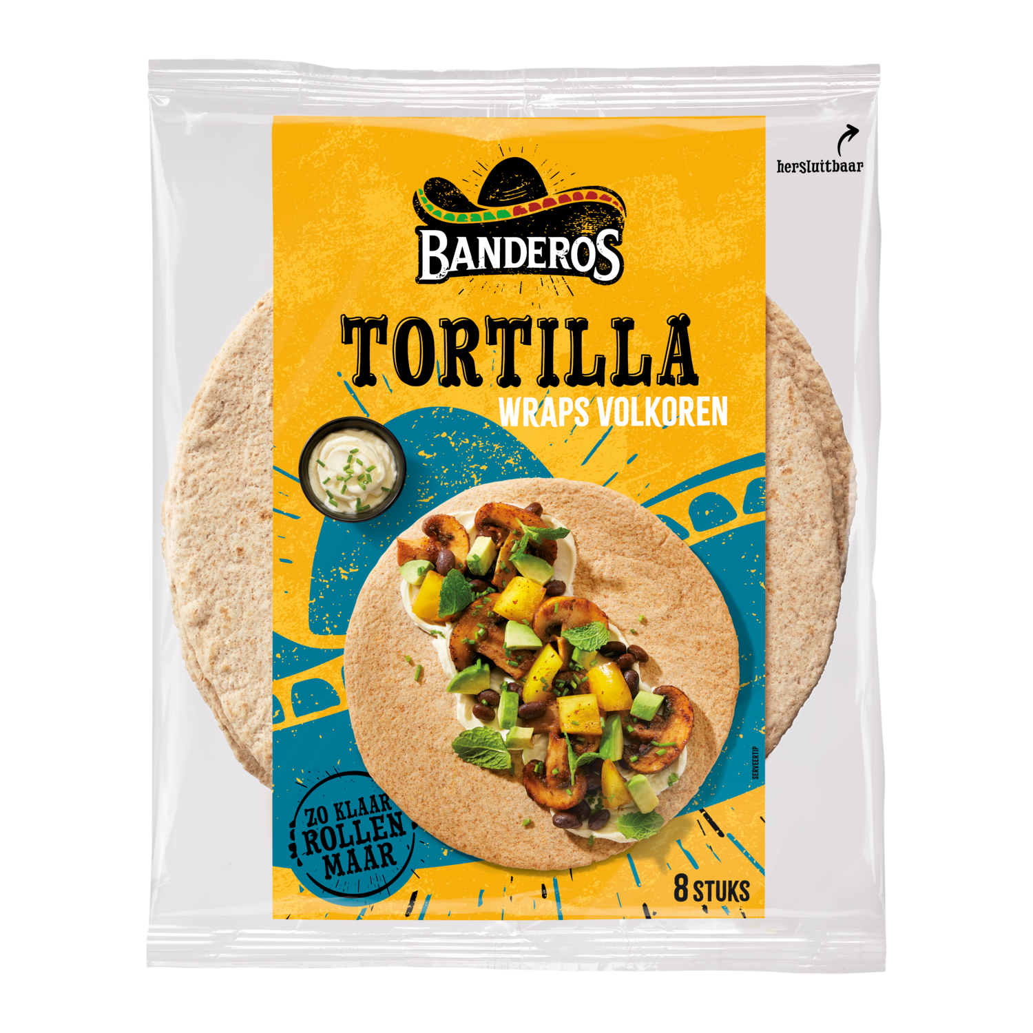 Afbeelding van Banderos Tortilla wraps volkoren 8 st.