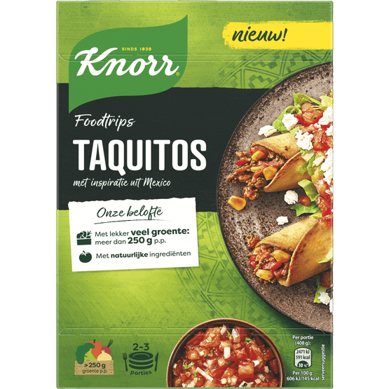 Foto van Knorr Wereldgerechten foodtrips taquit op witte achtergrond