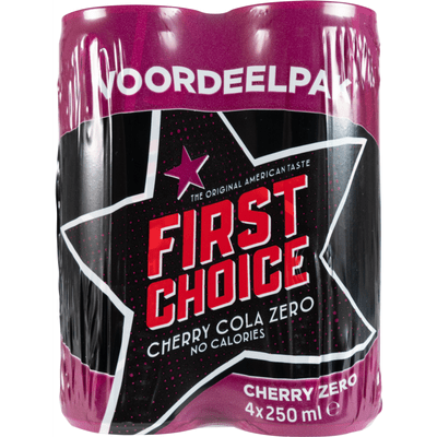 First Choice Cola Cola zero cherry 4x25cl