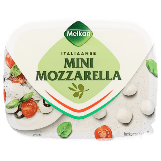 Foto van Melkan Mini mozzarella op witte achtergrond