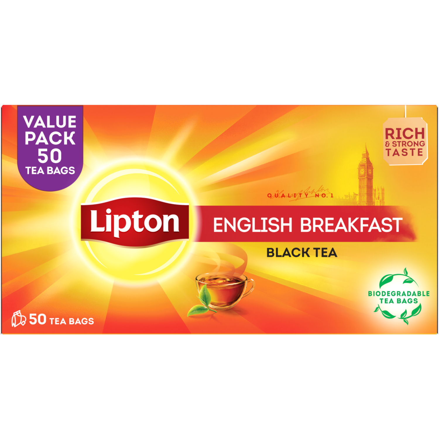 Lipton Zwarte thee english breakfast 50 zk.