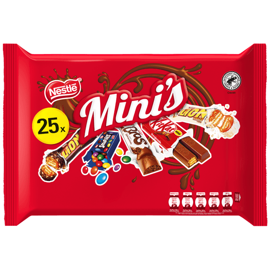 Foto van Nestlé Chocolade minimix op witte achtergrond