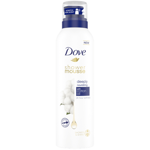 Foto van Dove Doucheschuim deeply nourishing op witte achtergrond