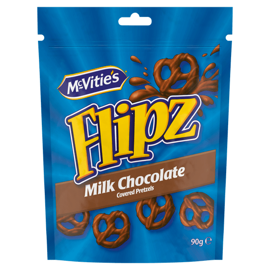 Foto van Flipz Pretzels milk chocolate op witte achtergrond