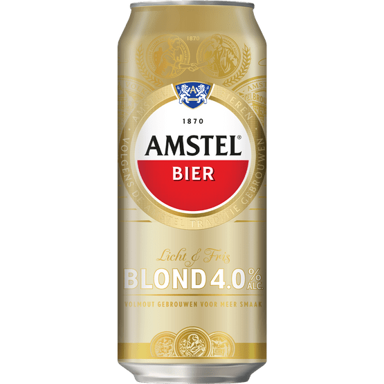 Foto van Amstel Blond op witte achtergrond