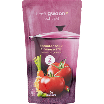 G'woon Soep in zak chinese tomaat