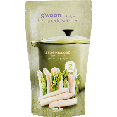 G'woon Soep in zak asperges