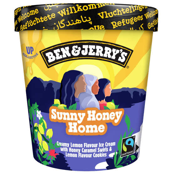 Foto van Ben & Jerry's Sunny honey home op witte achtergrond