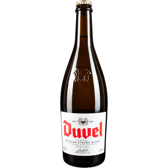 Foto van Duvel Blond op witte achtergrond