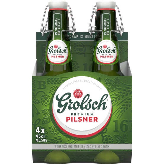 Foto van Grolsch Beugel pilsener op witte achtergrond