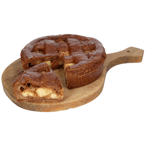 Foto van Speculaas appeltaart op witte achtergrond