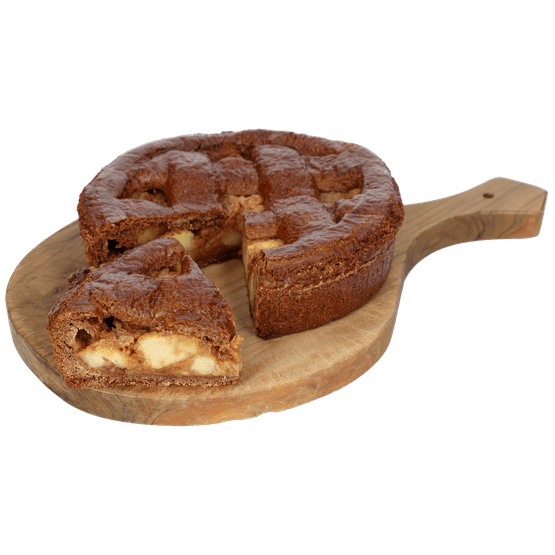 Foto van Speculaas appeltaart op witte achtergrond