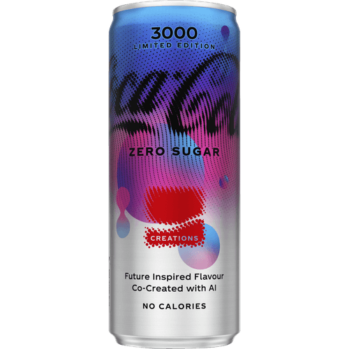 Foto van Coca-Cola Cola creation 3000 zero sugar op witte achtergrond