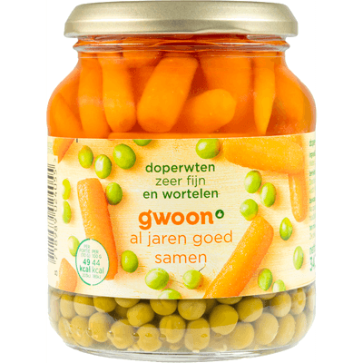 G'woon Doperwten en wortelen extra fijn