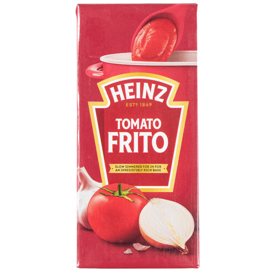 Foto van Heinz Tomato frito op witte achtergrond