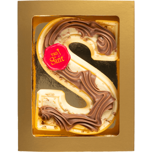 Foto van Le Chocaleur Chocoladeletter wit speculaas op witte achtergrond