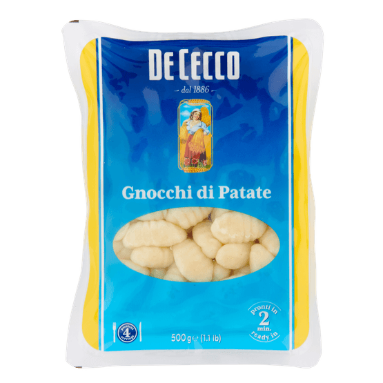 Foto van De Cecco Gnocchi di patate op witte achtergrond