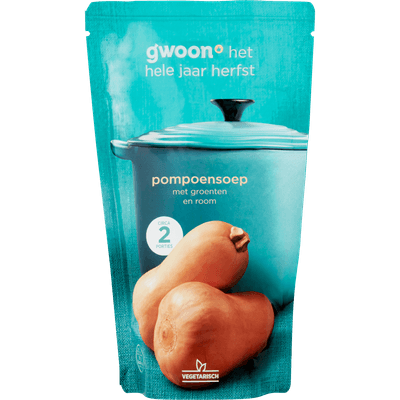 G'woon Soep in zak pompoensoep