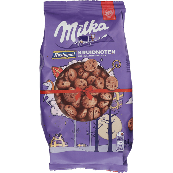 Foto van Lu Kruidnoten bastogne met milka chocola op witte achtergrond