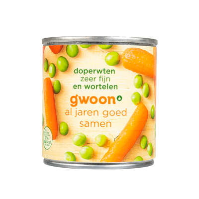 G'woon Doperwten wortelen extra fijn