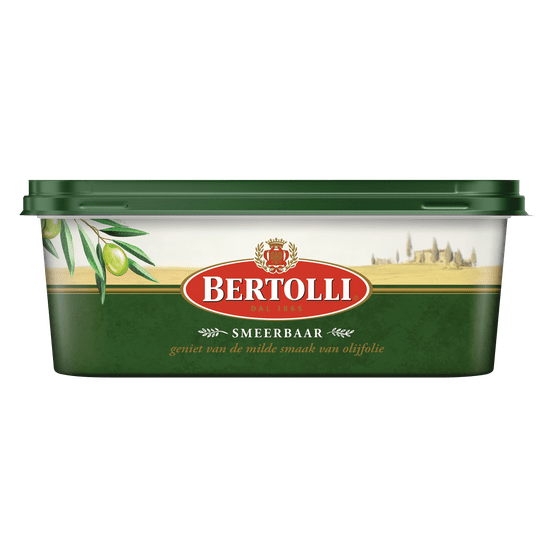 Foto van Bertolli Smeerbaar met olijfolie voor op brood op witte achtergrond
