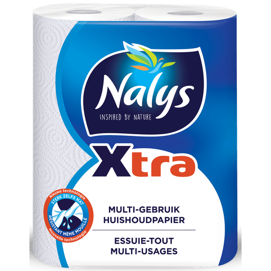 Foto van Nalys Keukenpapier 2 rollen xtra op witte achtergrond