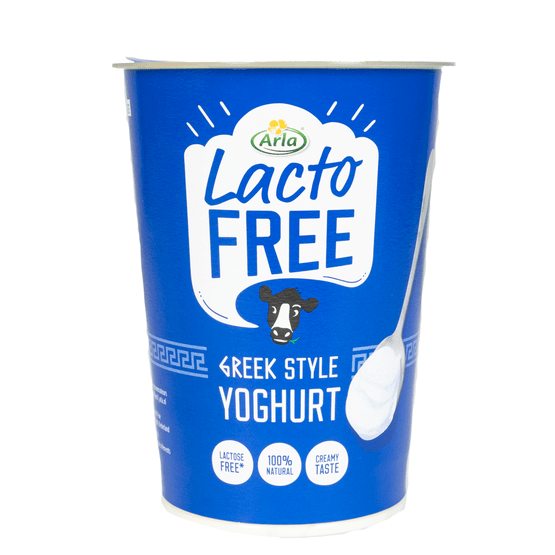 Foto van Arla Griekse yoghurt lactofree op witte achtergrond