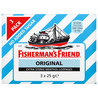 Fisherman's Friend Original suikervrij 3 pack