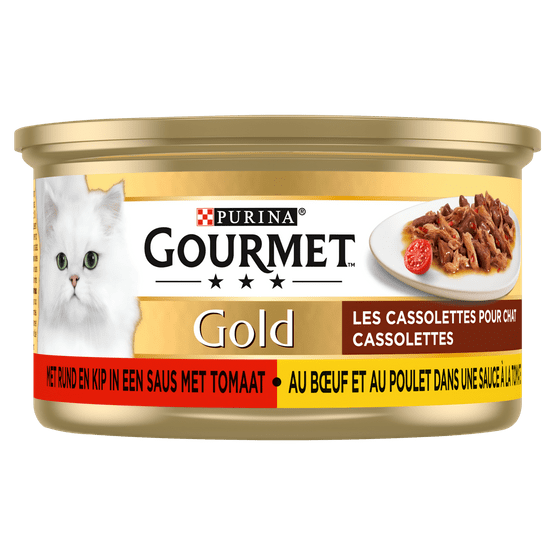 Foto van Gourmet Gold duo vlees en tomaat op witte achtergrond