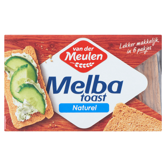 Foto van Van Der Meulen Melba toast naturel op witte achtergrond