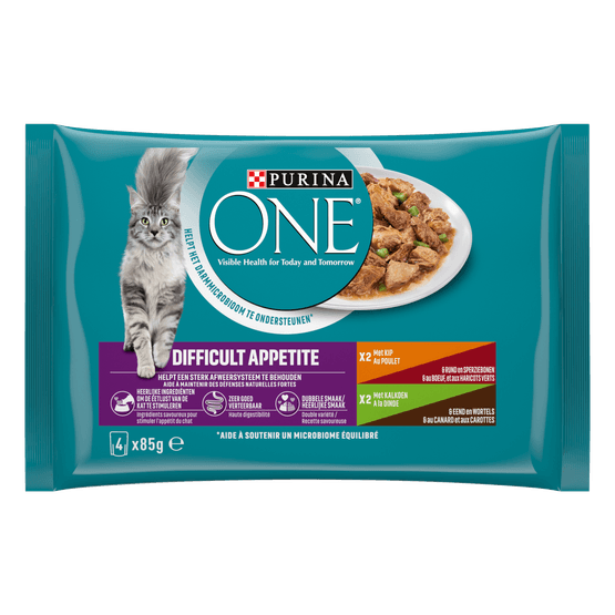 Foto van Purina One Kattenvoer difficult appetite op witte achtergrond