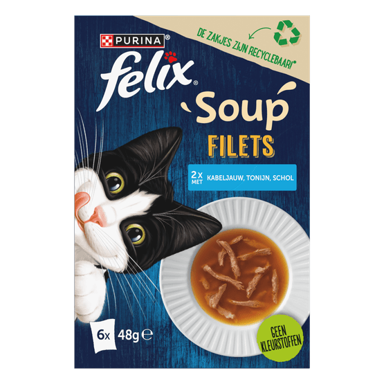 Foto van Felix Soup filets vis 6 st. op witte achtergrond