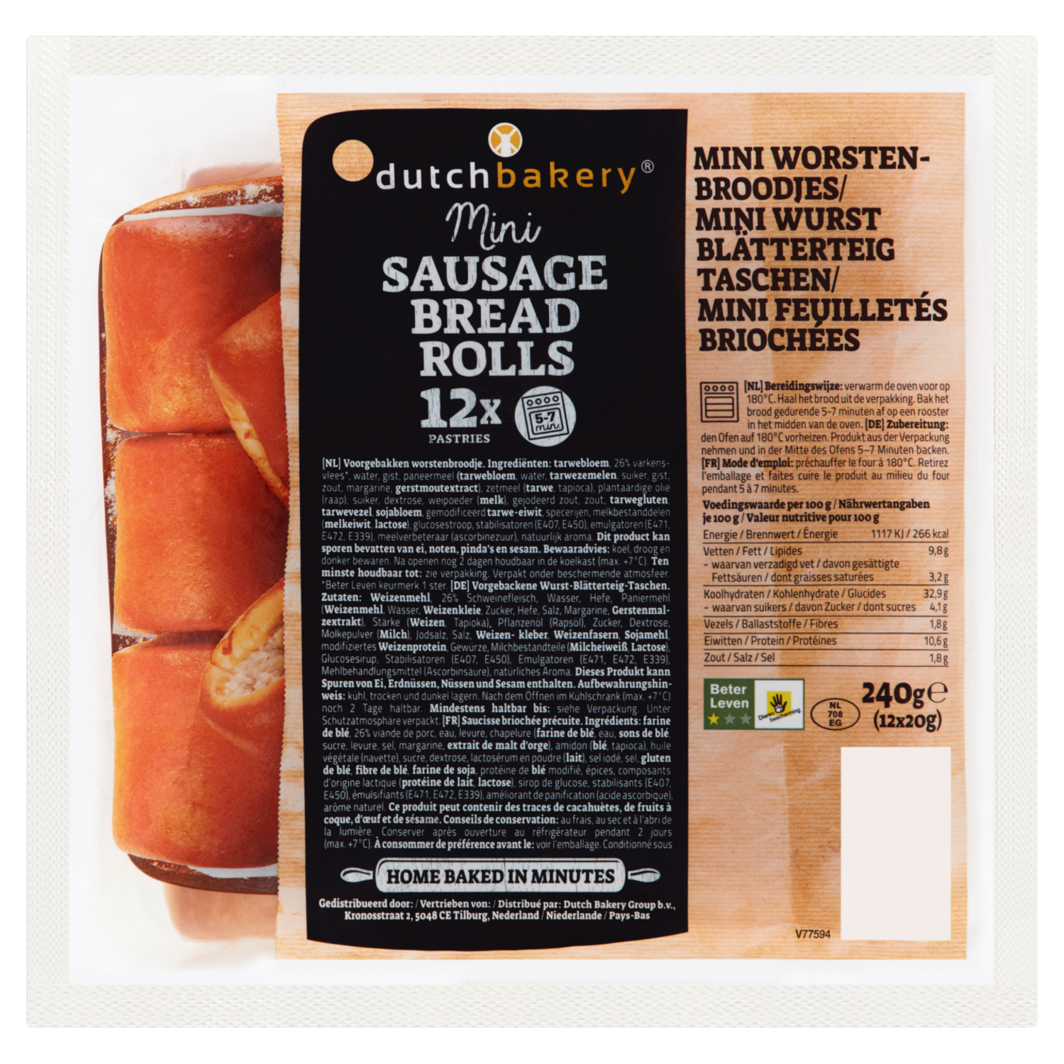 Afbeelding van Dutch Bakery Mini worstenbroodjes 12 stuks