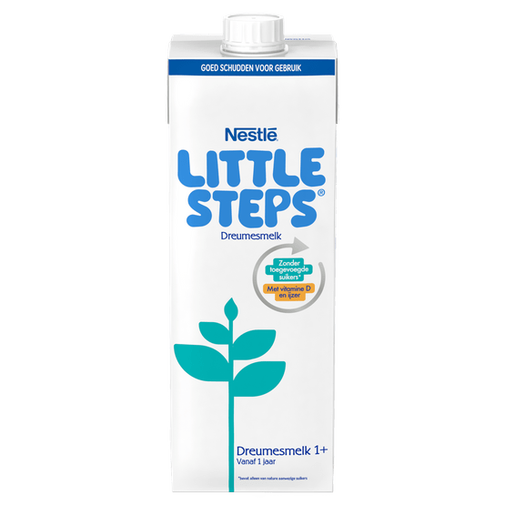 Foto van Nestlé Little steps dreumesmelk 1+ 1-3 jaar op witte achtergrond