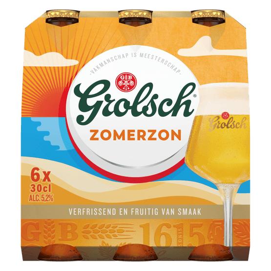 Foto van Grolsch Zomerzon 6 x 30 cl op witte achtergrond