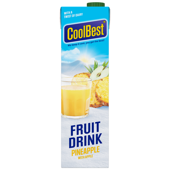 Foto van CoolBest Fruitdrink pineapple op witte achtergrond