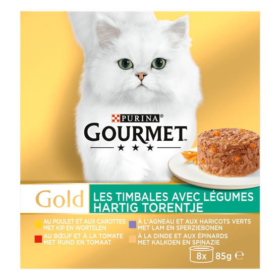 Foto van Gourmet Gold hartig torentje rund 8 stuks op witte achtergrond