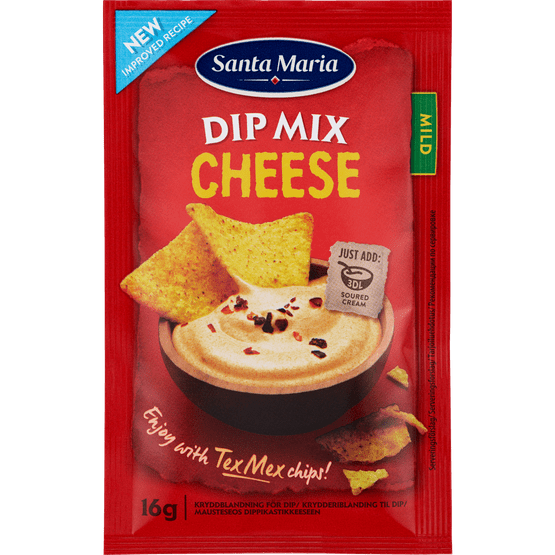 Foto van Santa Maria Dip mix cheese op witte achtergrond