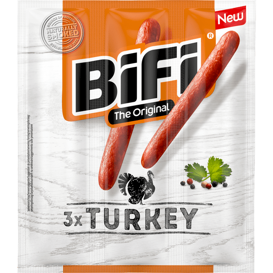 Foto van Bifi Turkey 3-pack op witte achtergrond