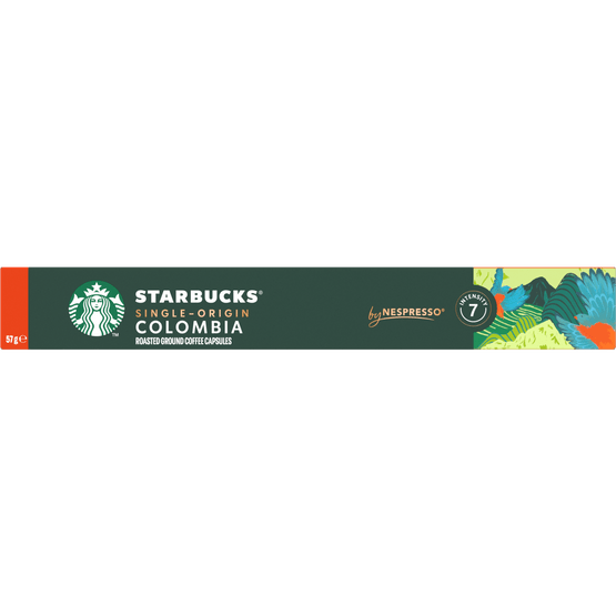 Foto van Starbucks Koffiecups single-origin coffee colombia op witte achtergrond