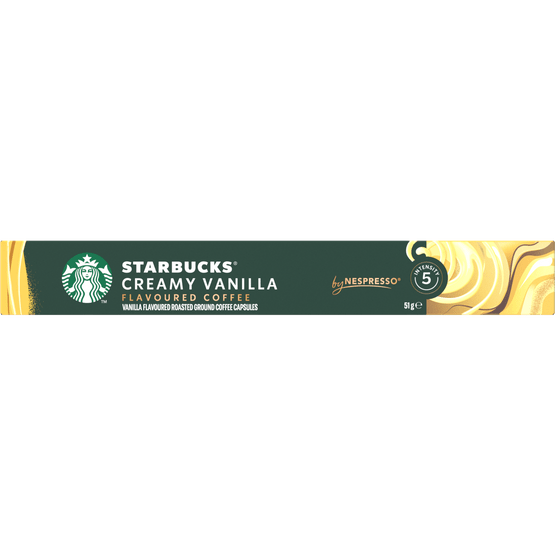 Foto van Starbucks Koffiecups creamy vanille op witte achtergrond
