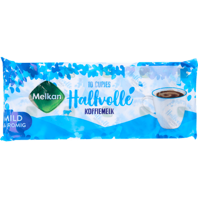 Melkan Koffiemelkcups halfvol 10 pack