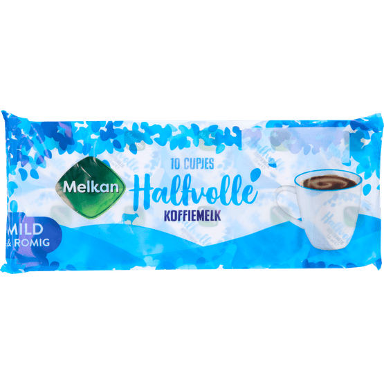 Foto van Melkan Koffiemelkcups halfvol 10 pack op witte achtergrond