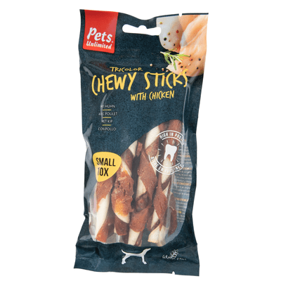 Pets Hondensnacks tricolor chewy stick small 10 stuks