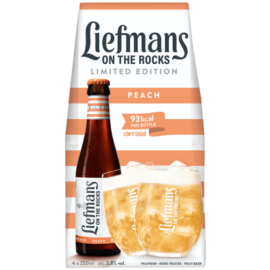 Foto van Liefmans Fruitbier peach 4x25 cl op witte achtergrond