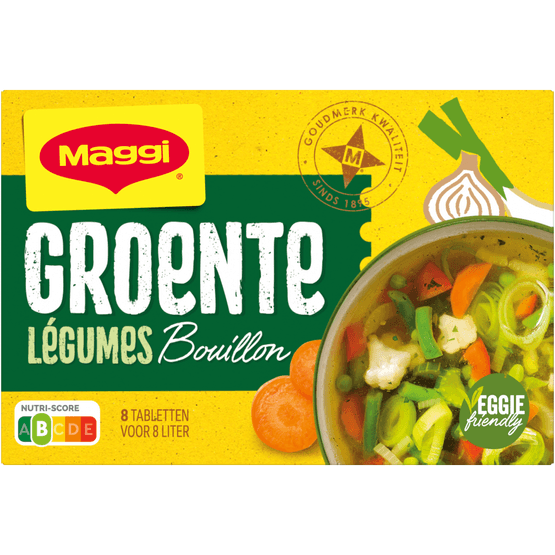 Foto van Maggi Bouillon groente op witte achtergrond