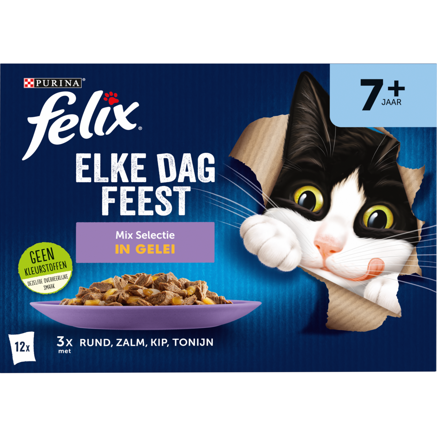 Afbeelding van Felix Kattenvoer elke dag feest senior mix selectie gelei 12 stuks
