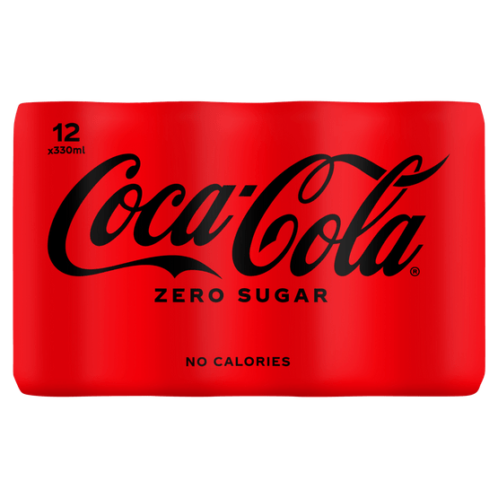 Foto van Coca-Cola Zero 12x33 cl op witte achtergrond